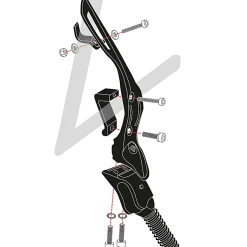 ROSE Bikes 673 E Set Fox Uni Rear Mount Kickstand for Left and Right Side Mounting| Frame Mount