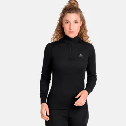 ROSE Bikes ACTIVE WARM ECO BL TOP Turtle Neck L/S Half Zip Women’s Long Sleeve Base Layer| Cycling Undershirts