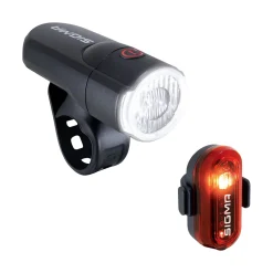 ROSE Bikes Aura 30 Front Light and Curve Rear Bike Light Set| Battery-Powered