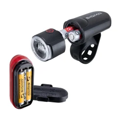 ROSE Bikes Aura 30 Front Light and Curve Rear Bike Light Set| Battery-Powered