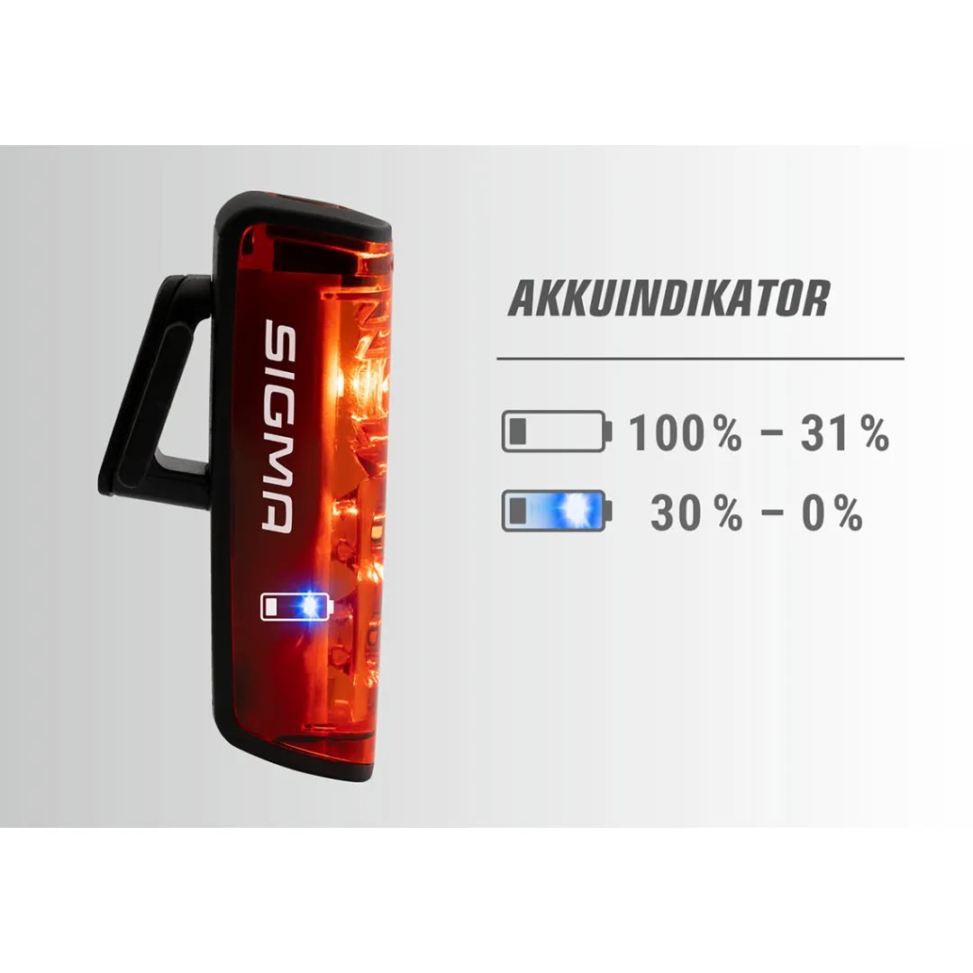 ROSE Bikes BLAZE USB Battery-Powered Rear Light with Brake Light| Battery-Powered