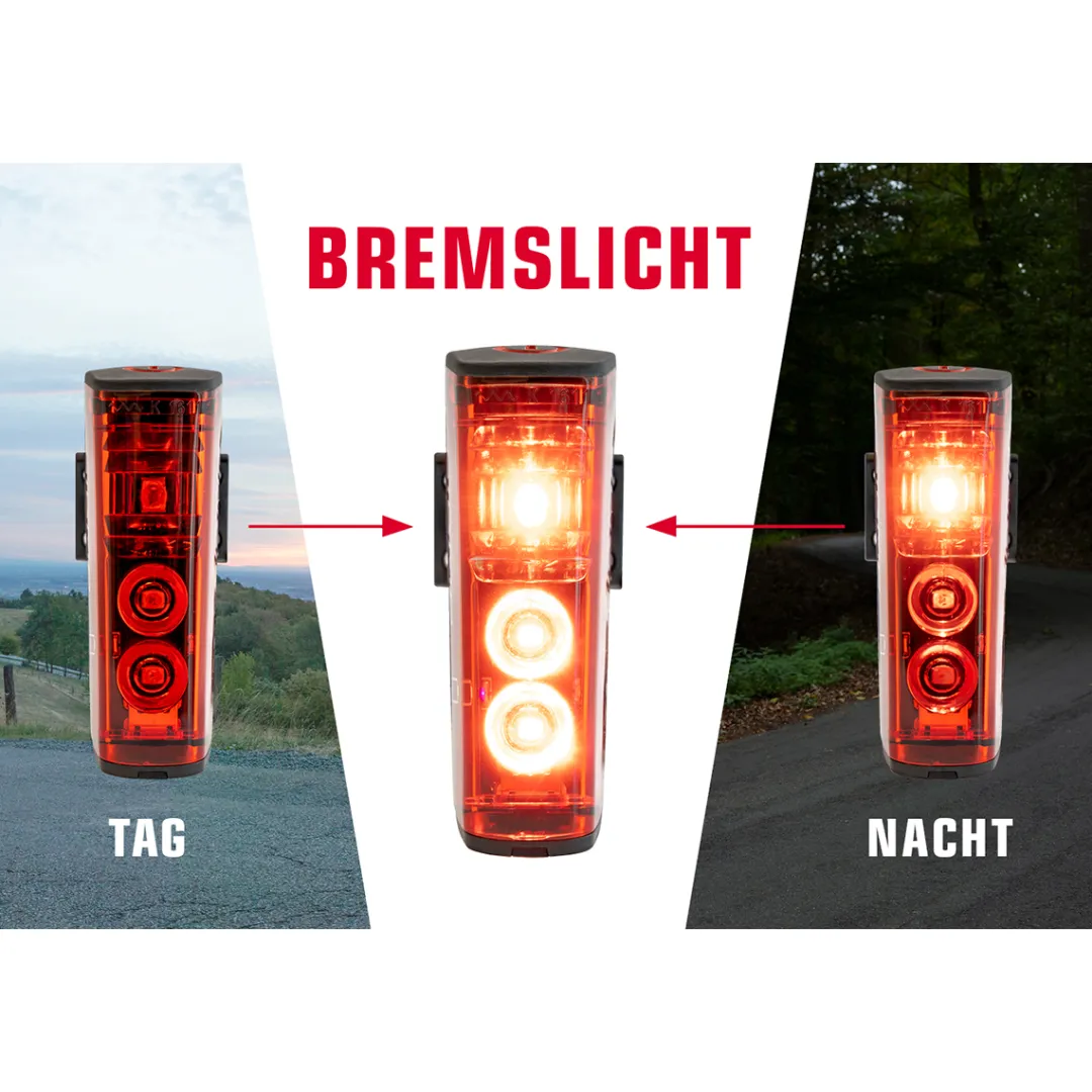 ROSE Bikes BLAZE USB Battery-Powered Rear Light with Brake Light| Battery-Powered