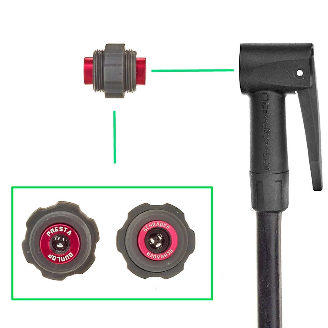 ROSE Bikes Clever Hose with Twin-Valve 2in1 Pump Head for GF-56| Spares And Accessories