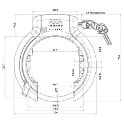 ROSE Bikes Frame Lock Set Imenso X-Large Retractable incl. ULC 130 Connecting Chain & Saddle Bag| Frame Locks