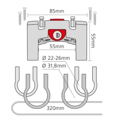 ROSE Bikes Handlebar Adapter UNIVERSAL - Lockable| Bike Bags